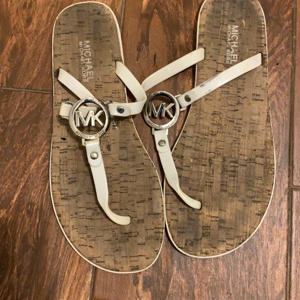 Michael Kors flat white sandals